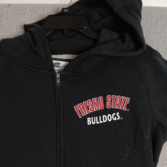 Colosseum Athletics Hoodie Women's Large Dark Charcoal Fresno State Full Zip - Picture 5 of 14